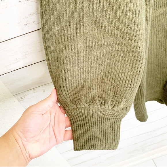 NWT All In Favor Green Cowl Neck Sweater Dress - Picture 3 of 7